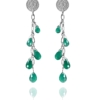 Stars Drops earrings silver green agate