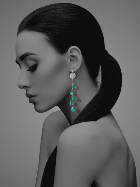 Stars Drop green agate earrings