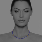 Stars lapis necklace silver faceted pyrite lapis 84108 2