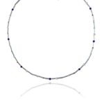 Stars necklace silver faceted aquamarine turquoise lapis pyrite pearl 84232 1