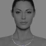 Stars necklace silver faceted aquamarine turquoise lapis pyrite pearl 84232 2