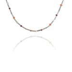 Stars necklace silver faceted carnelian garnet pyrite pearl 84233 3