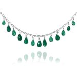 Stars necklace silver green agate 84104 1