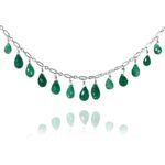 Stars necklace silver green agate 84104 1