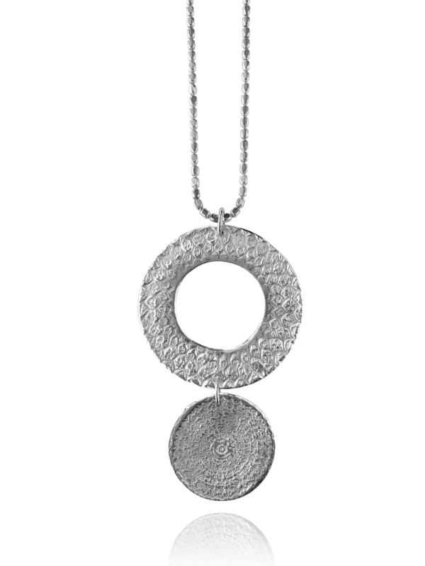 Unique Dome silver pendant