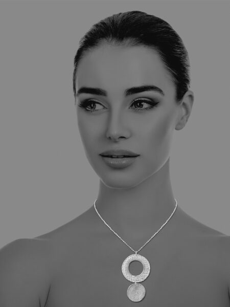 Unique Dome silver pendant