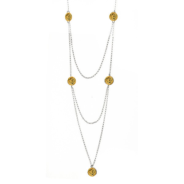 Coins long vermeil necklace