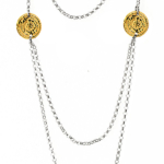 gold coin long necklace G