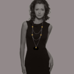 gold coin long necklace G