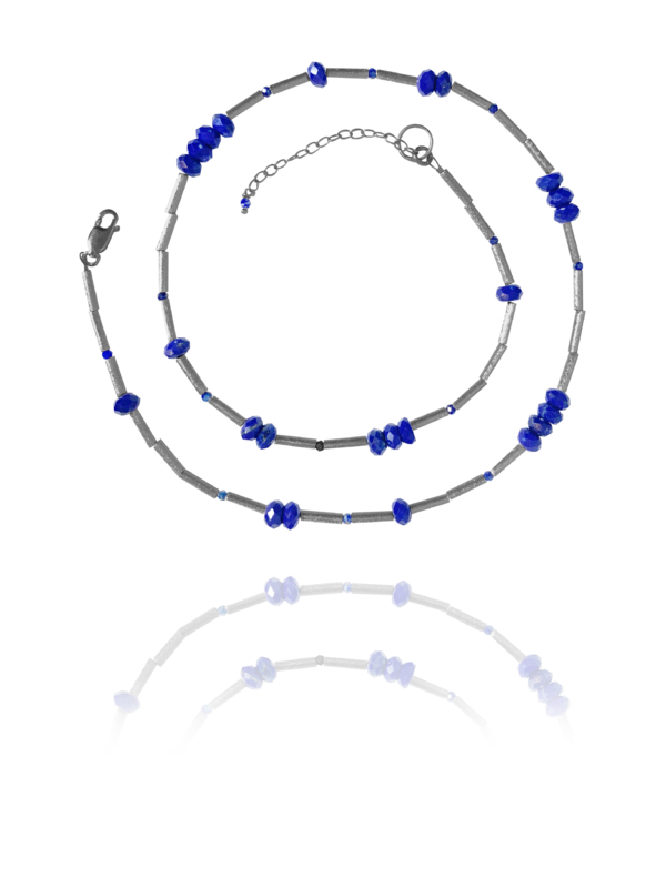 Stars Faceted Lapis necklace