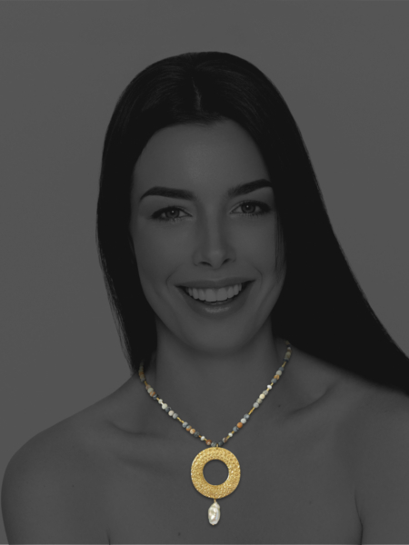 Unique Dome Jasper Picasso Vermeil Necklace