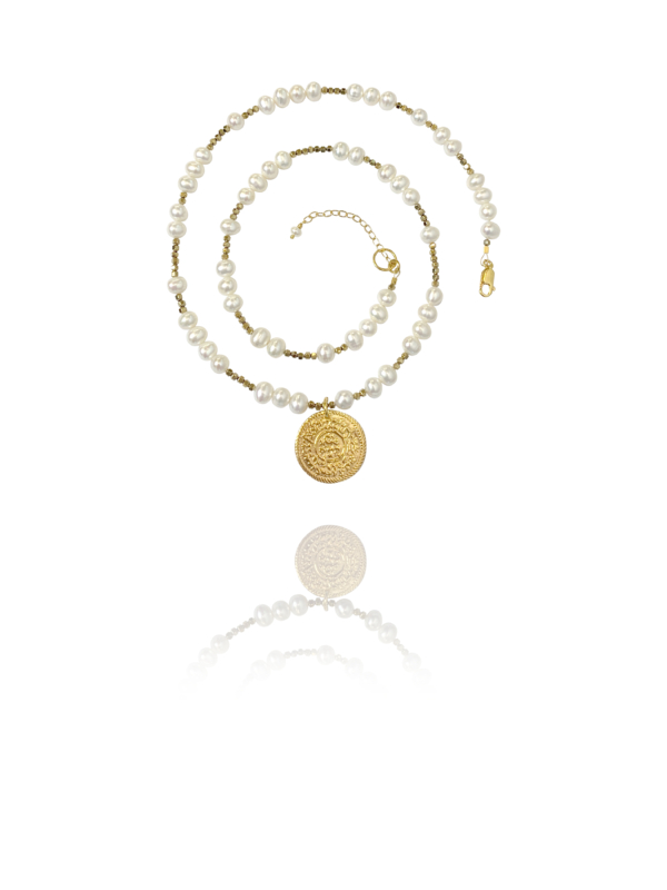 Coins Vermeil and Pearls necklace