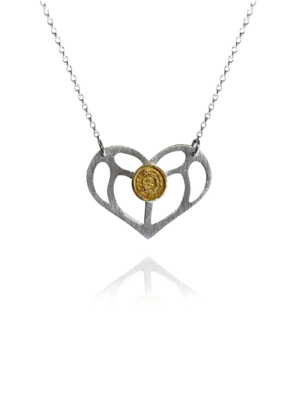 Bloom Love Heart silver vermeil necklace