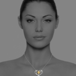 Bloom necklace Love Heart coin silver vermeil G