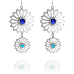 Alina Garden Flowers silver lapis turquoise earrings
