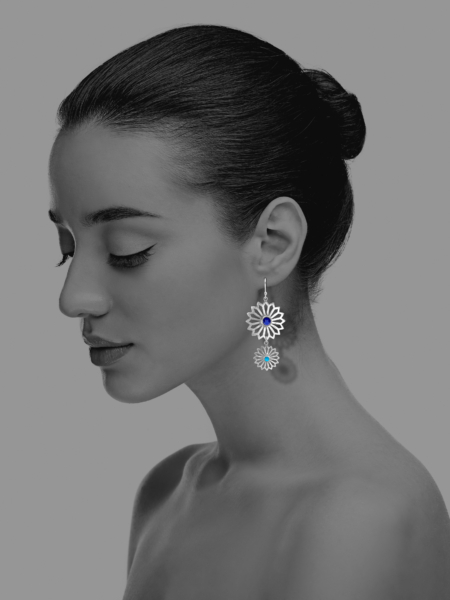 Alina Garden Flowers lapis and turquoise earrings
