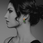 Coins Amalia vermeil green onyx earrings G