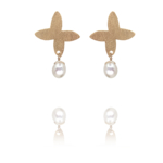 Assyrian Petal pearl vermeil earrings