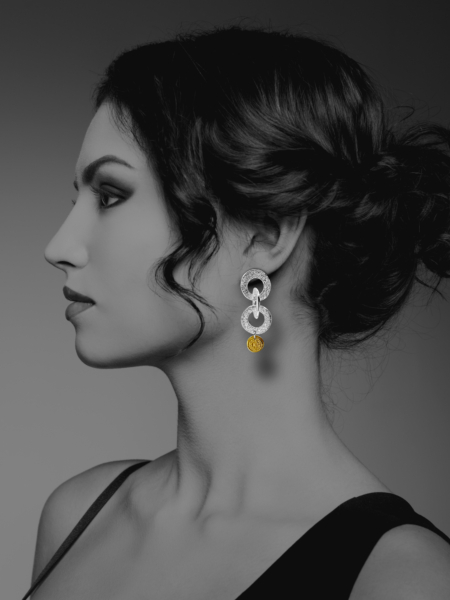 Coins Chain vermeil silver earrings