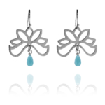 Half Bloom amazonite silver earrings A