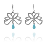 Half Bloom amazonite silver earrings A