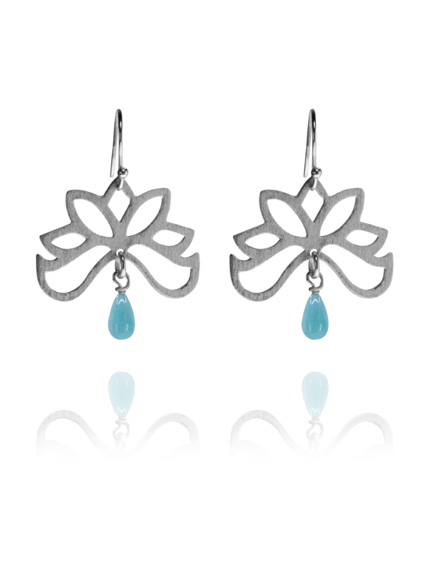 Half Bloom amazonite silver earrings A