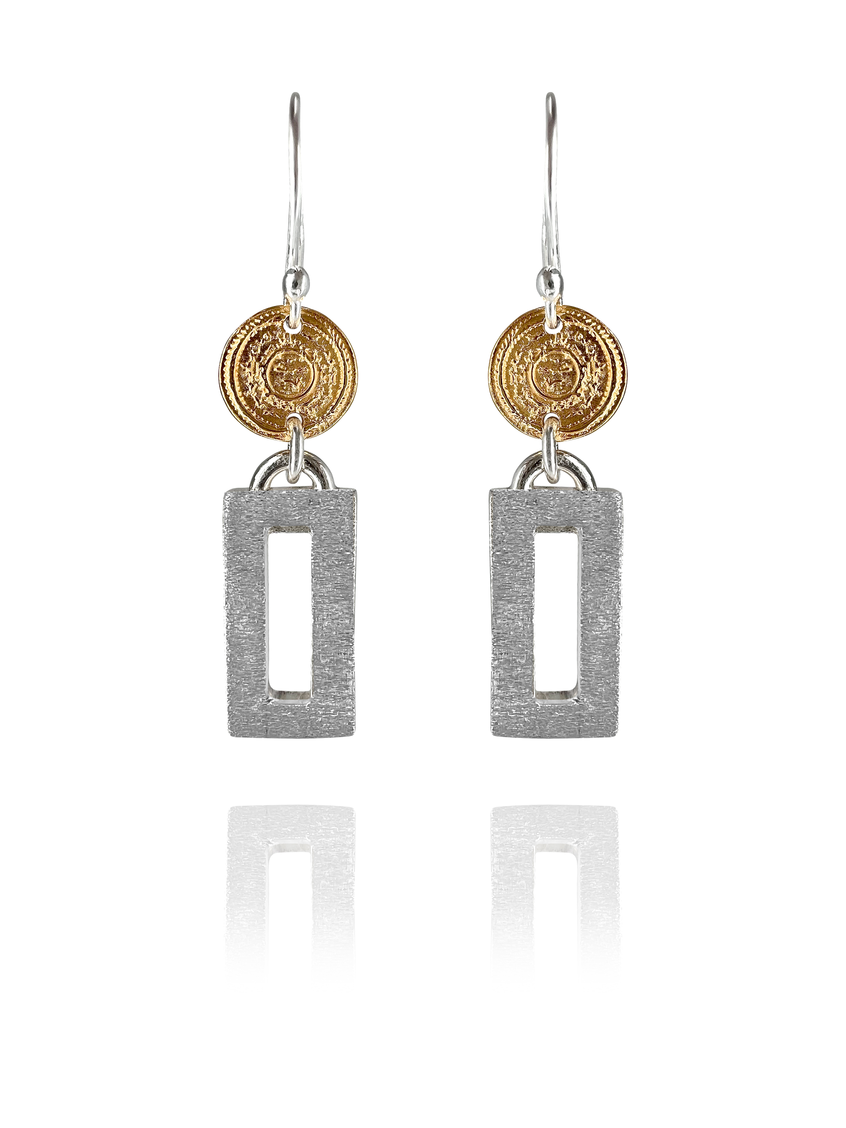 Coins earrings vermile silver