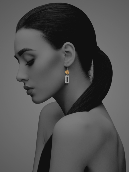 Coin Oblong vermeil earrings