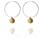 Historic coins large earrings silver vermeil G