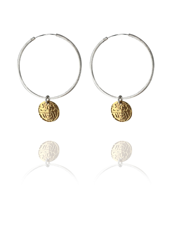 Historic coins large earrings silver vermeil G