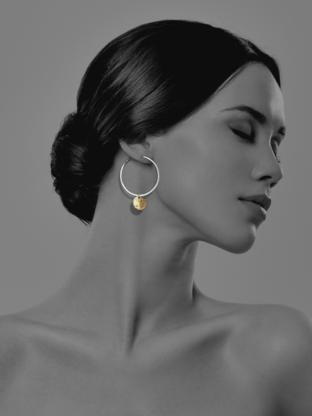 Historic Coins large vermeil earrings