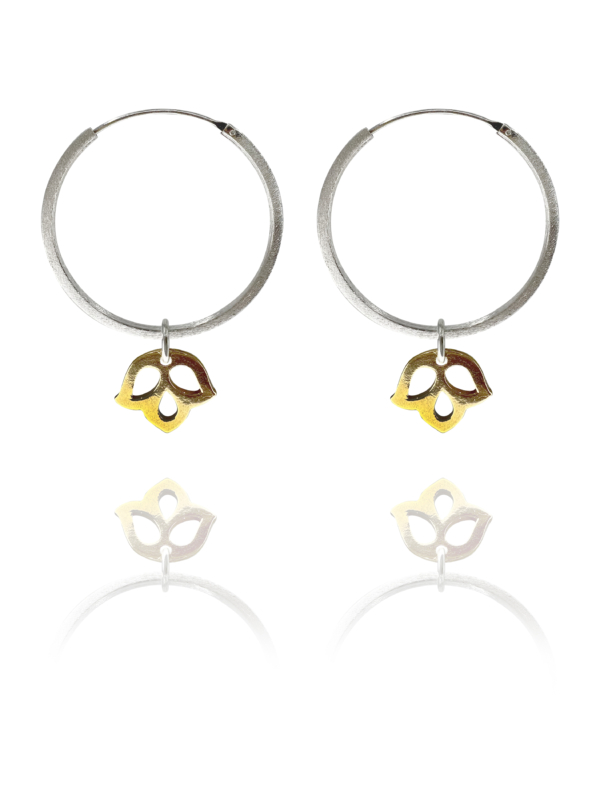 New Blossom large earrings silver vermeil G