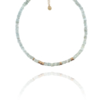 Star necklace vermeil silver faceted aquamarine
