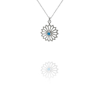 alina flower necklace silver turquoise