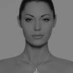 alina flower necklace silver turquoise