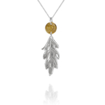 coin leaf pendent silver vermeil