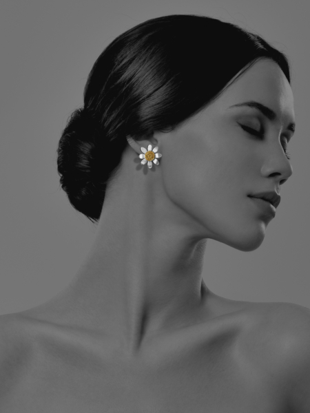 One Coin Persian Rosette earrings