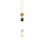 coins amalia small pendent vermeil green onyx G