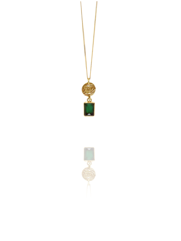 coins amalia small pendent vermeil green onyx G