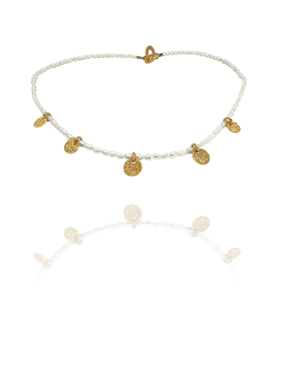 Pearl and Persian coins necklace