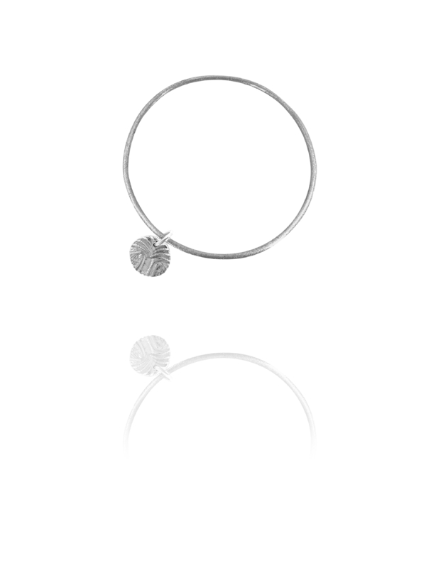 date palm tree bangle silver