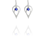 diamond bloom lapis earrings silver