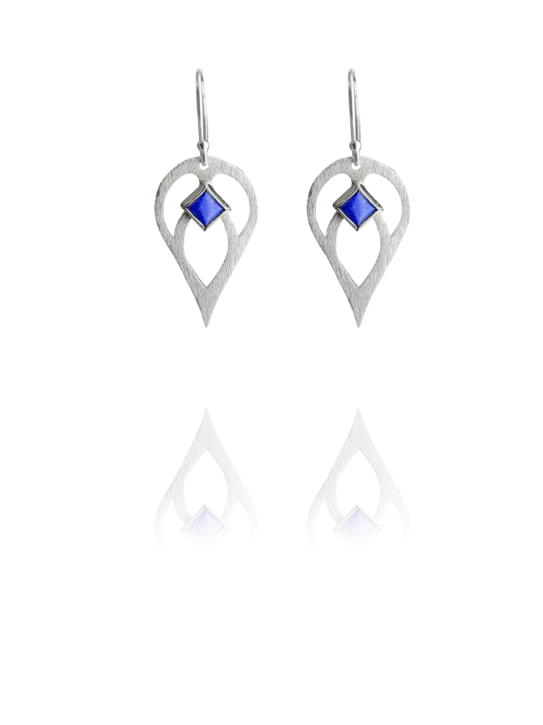 Diamond Bloom Lapis earrings