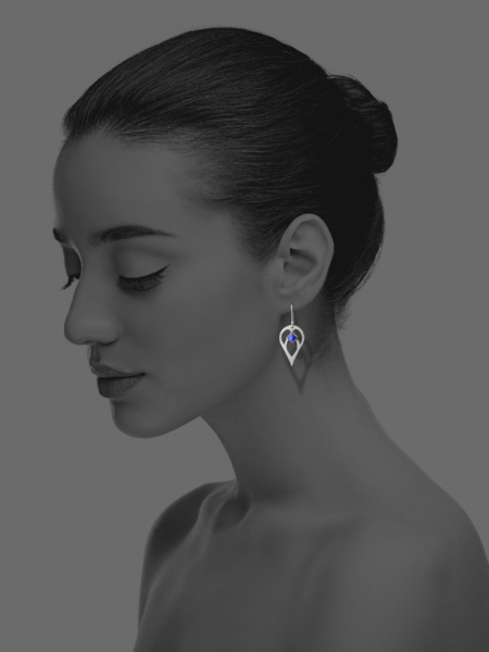 Diamond Bloom Lapis earrings