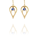 diamond bloom lapis earrings vermeil G