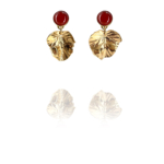 leaves earrings carnelian vermeil G