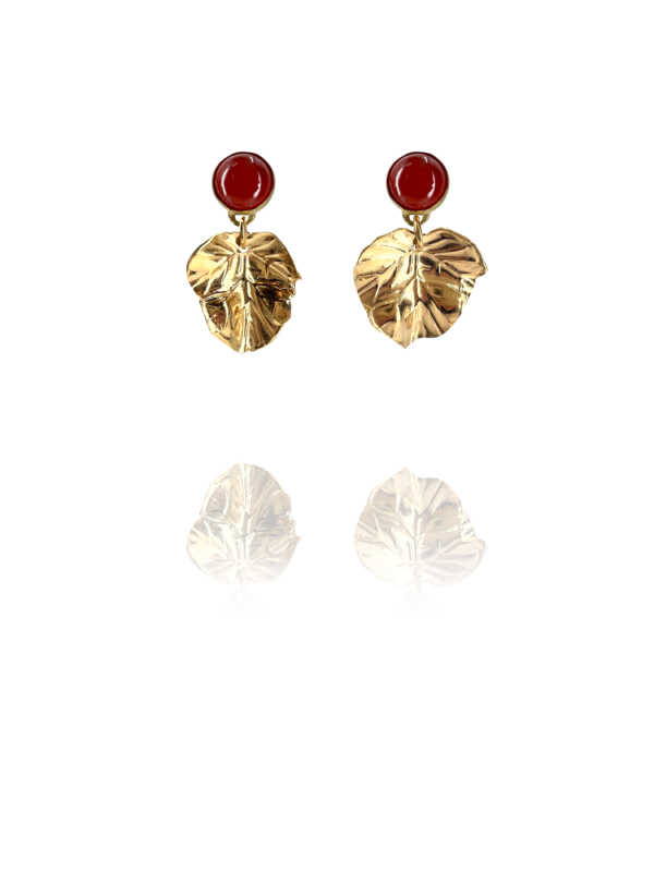 Leaves Carnelian earrings