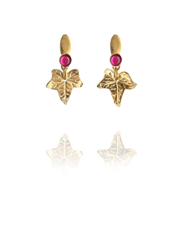 Leaves Ruby earrings