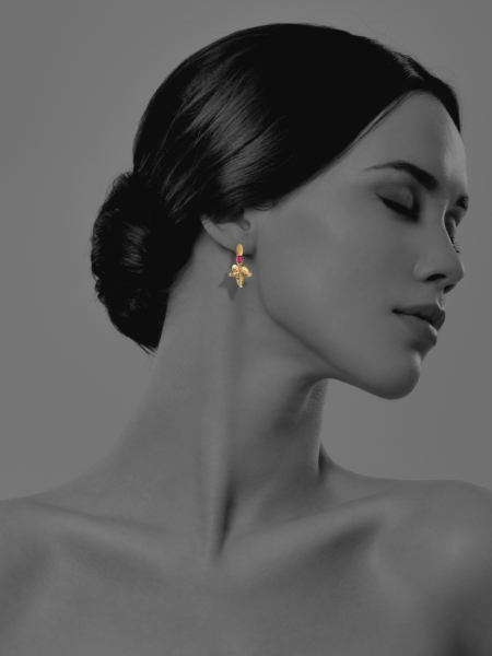 Leaves Ruby earrings