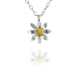 one flower coin necklace silver vermeil